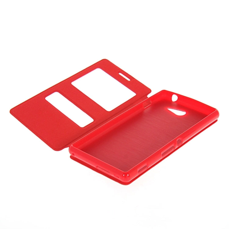 Oracle Texture Flip Leather Case with Holder & Caller ID Window for Sony Xperia M2