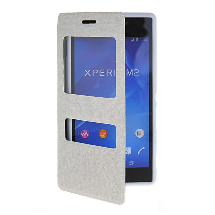 Oracle Texture Flip Leather Case with Holder & Caller ID Window for Sony Xperia M2