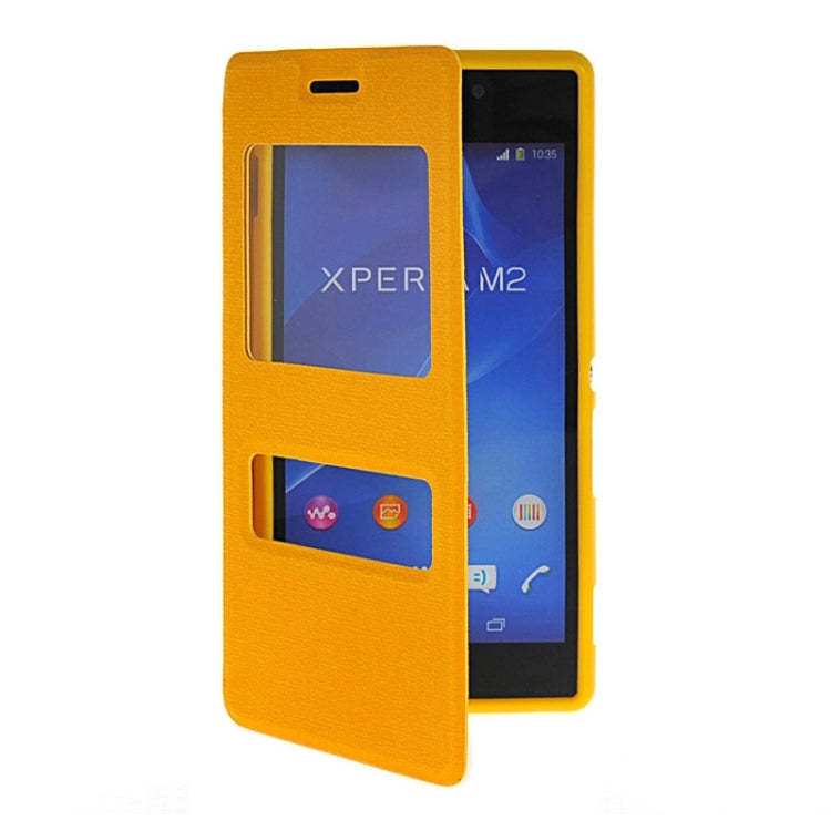 Oracle Texture Flip Leather Case with Holder & Caller ID Window for Sony Xperia M2