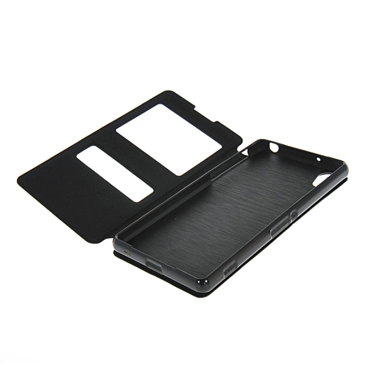 Oracle Texture Flip Leather Case with Holder & Caller ID Window for Sony Xperia Z2