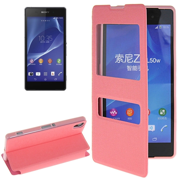 Oracle Texture Flip Leather Case with Holder & Caller ID Window for Sony Xperia Z2