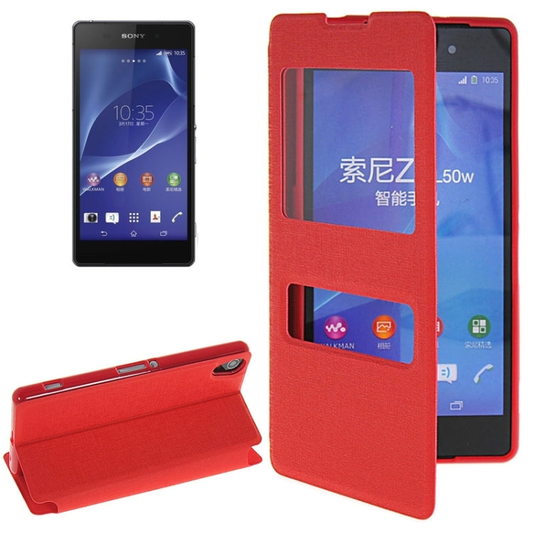 Oracle Texture Flip Leather Case with Holder & Caller ID Window for Sony Xperia Z2