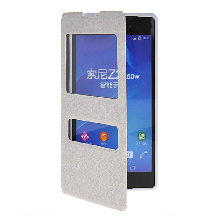 Oracle Texture Flip Leather Case with Holder & Caller ID Window for Sony Xperia Z2