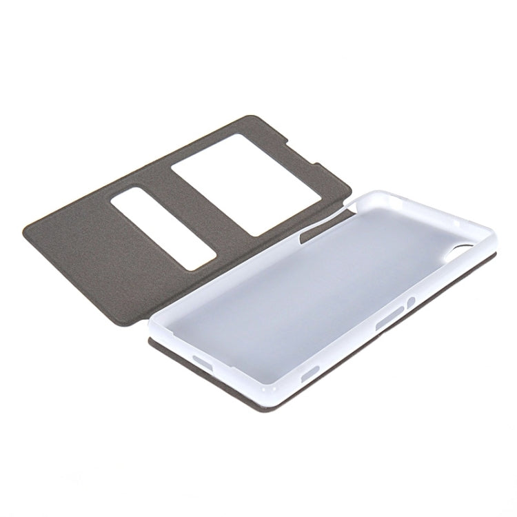 Oracle Texture Flip Leather Case with Holder & Caller ID Window for Sony Xperia Z2