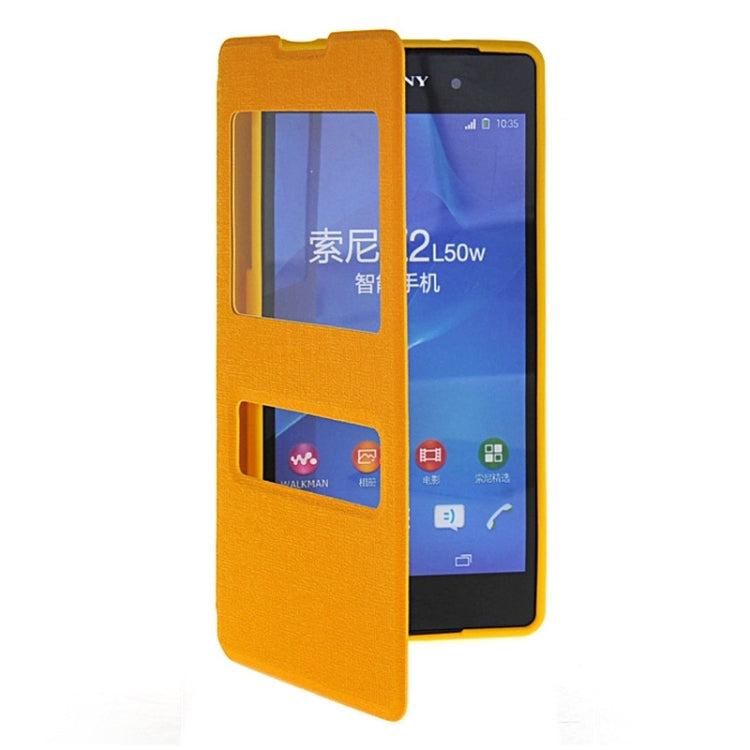 Oracle Texture Flip Leather Case with Holder & Caller ID Window for Sony Xperia Z2