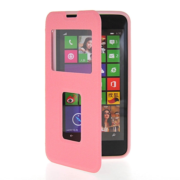 Horizontal Flip Leather Case with Call Display ID & Holder for Microsoft Lumia 630