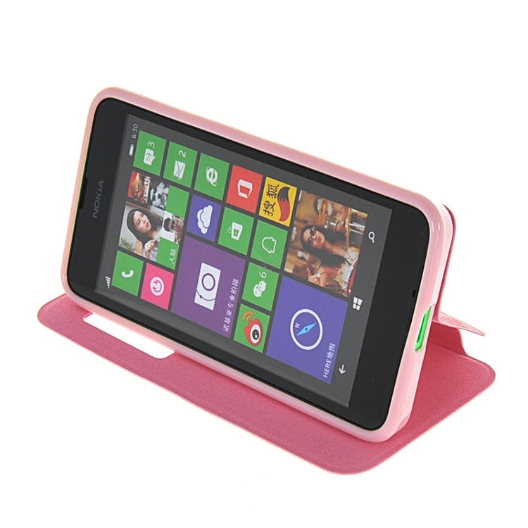 Horizontal Flip Leather Case with Call Display ID & Holder for Microsoft Lumia 630