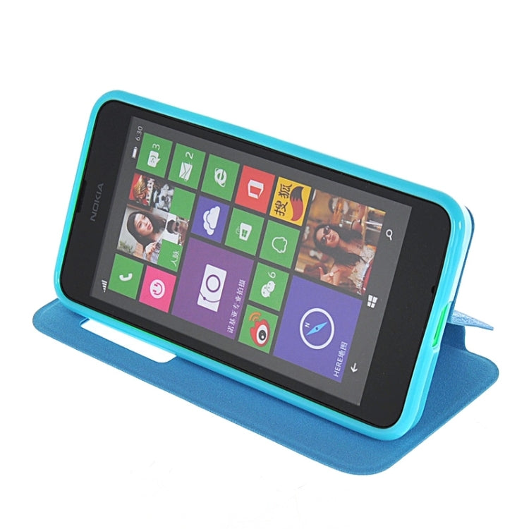 Horizontal Flip Leather Case with Call Display ID & Holder for Microsoft Lumia 630