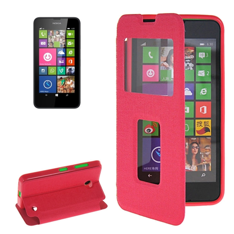 Horizontal Flip Leather Case with Call Display ID & Holder for Microsoft Lumia 630