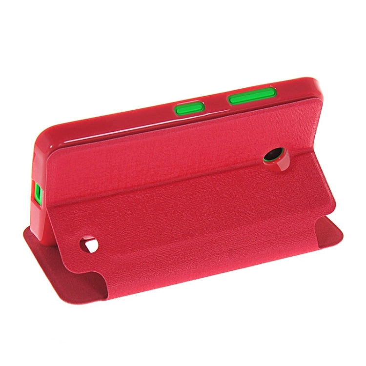 Horizontal Flip Leather Case with Call Display ID & Holder for Microsoft Lumia 630