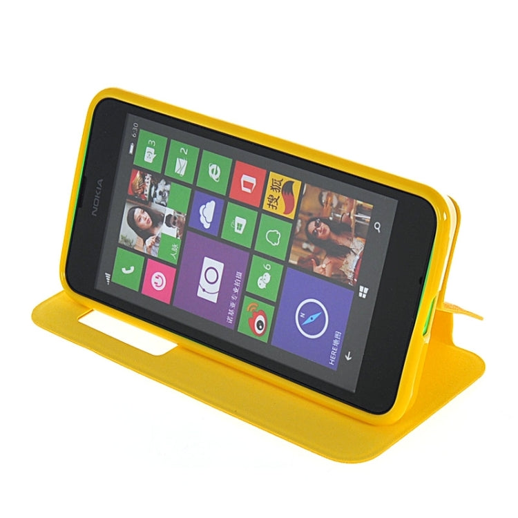 Horizontal Flip Leather Case with Call Display ID & Holder for Microsoft Lumia 630