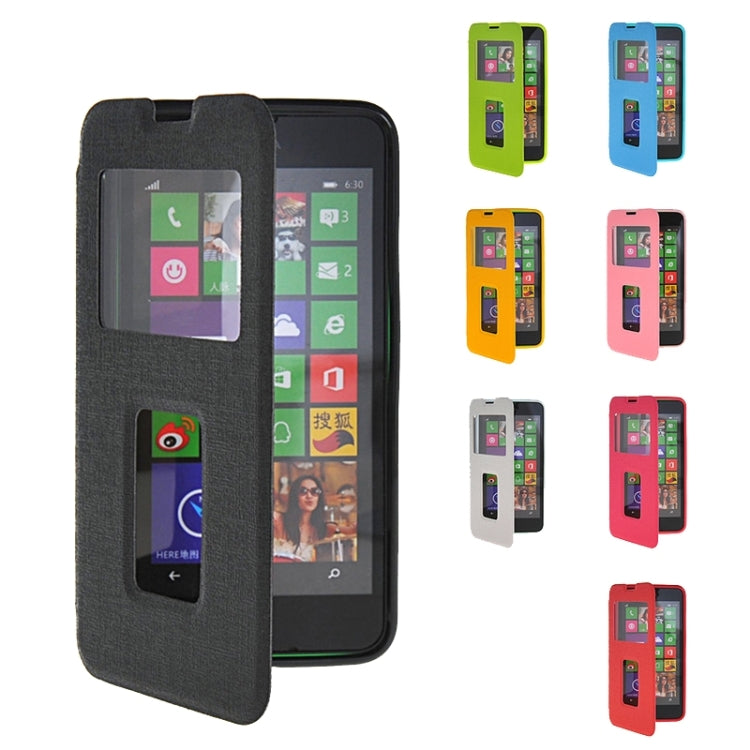 Horizontal Flip Leather Case with Call Display ID & Holder for Microsoft Lumia 630