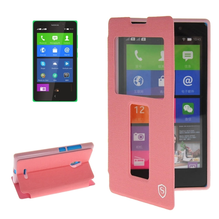 Horizontal Flip Leather Case with Call Display ID & Holder for Nokia XL