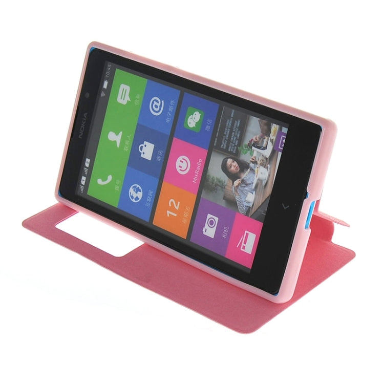 Horizontal Flip Leather Case with Call Display ID & Holder for Nokia XL