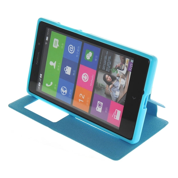 Horizontal Flip Leather Case with Call Display ID & Holder for Nokia XL