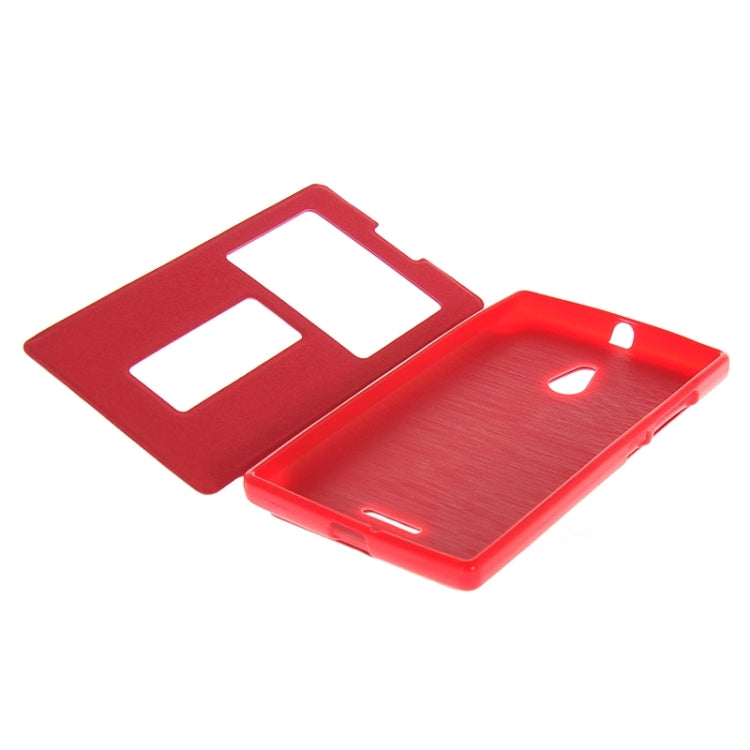 Horizontal Flip Leather Case with Call Display ID & Holder for Nokia XL