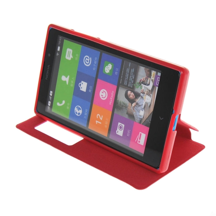 Horizontal Flip Leather Case with Call Display ID & Holder for Nokia XL