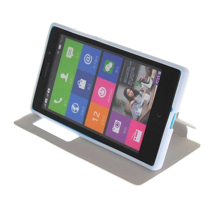 Horizontal Flip Leather Case with Call Display ID & Holder for Nokia XL