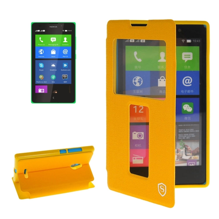 Horizontal Flip Leather Case with Call Display ID & Holder for Nokia XL