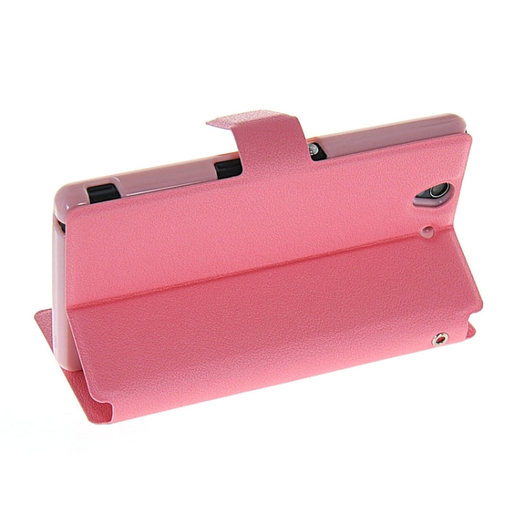 Magnetic Snap Flip Leather Case with Holder & Windows for Sony Xperia Z / L36H