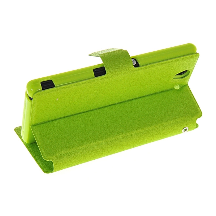 Magnetic Snap Flip Leather Case with Holder & Windows for Sony Xperia Z / L36H