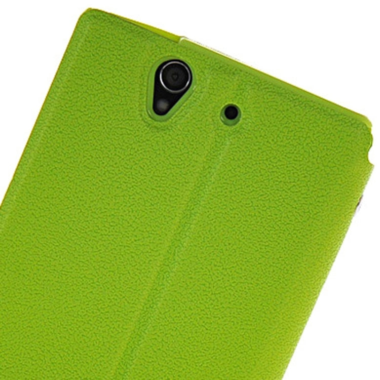 Magnetic Snap Flip Leather Case with Holder & Windows for Sony Xperia Z / L36H