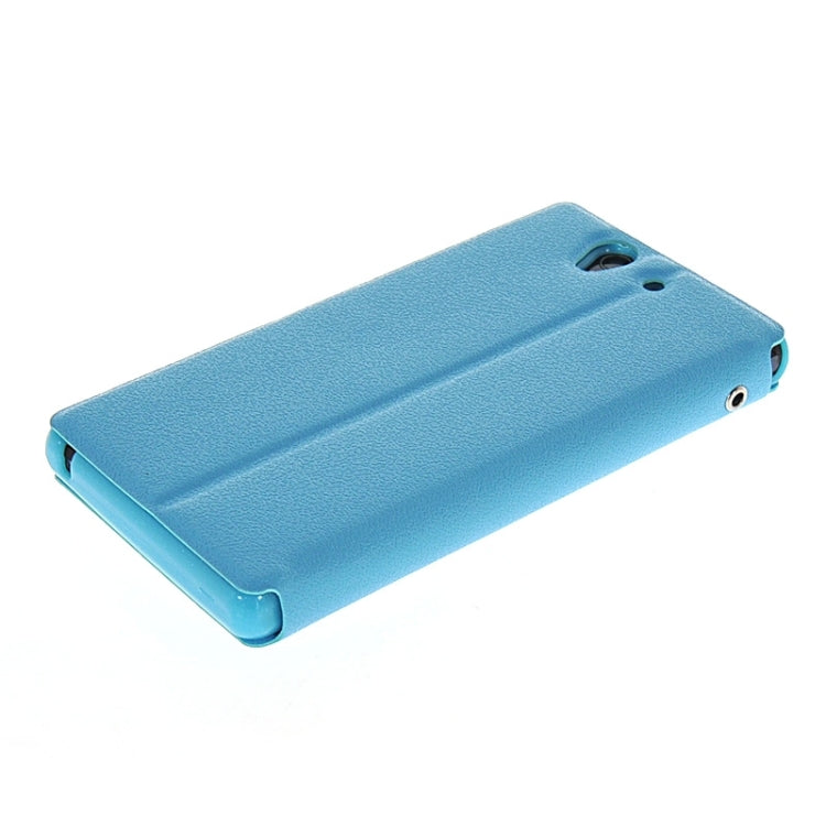 Magnetic Snap Flip Leather Case with Holder & Windows for Sony Xperia Z / L36H