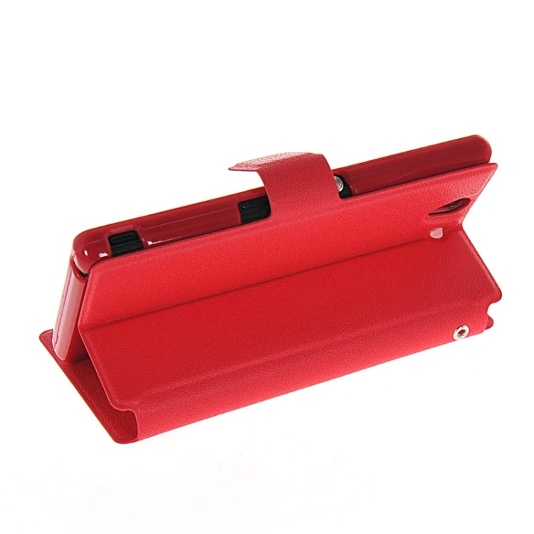 Magnetic Snap Flip Leather Case with Holder & Windows for Sony Xperia Z / L36H