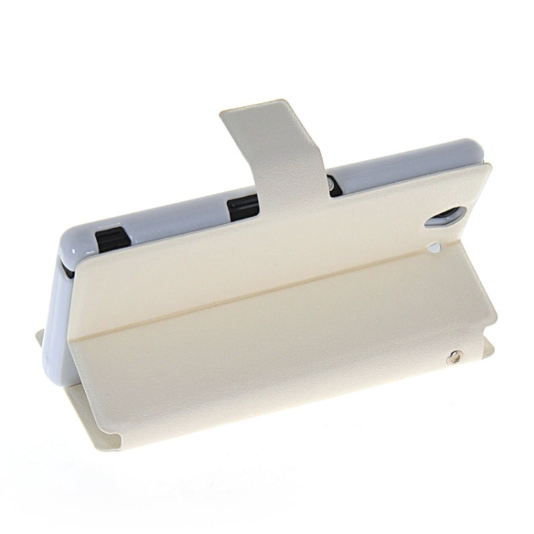 Magnetic Snap Flip Leather Case with Holder & Windows for Sony Xperia Z / L36H