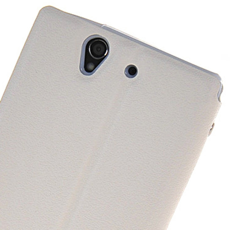 Magnetic Snap Flip Leather Case with Holder & Windows for Sony Xperia Z / L36H