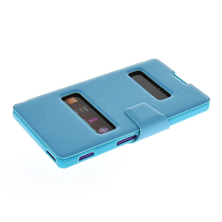 Magnetic Snap Flip Leather Case with Holder & Windows for Sony Xperia C / S39H