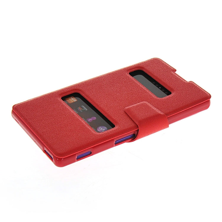 Magnetic Snap Flip Leather Case with Holder & Windows for Sony Xperia C / S39H