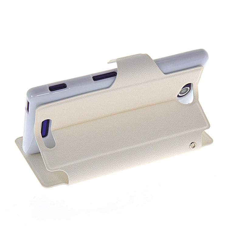 Magnetic Snap Flip Leather Case with Holder & Windows for Sony Xperia C / S39H