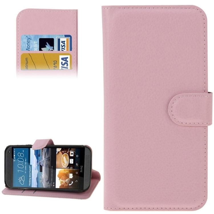 Litchi Texture Flip Leather Case with Holder & Card Slots & Wallet for HTC One M9