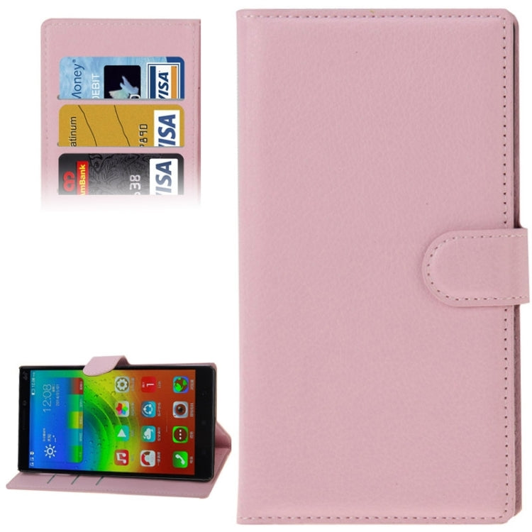 Litchi Texture Flip Leather Case with Holder & Card Slots & Wallet for Lenovo VIBE Z2 Pro / K920