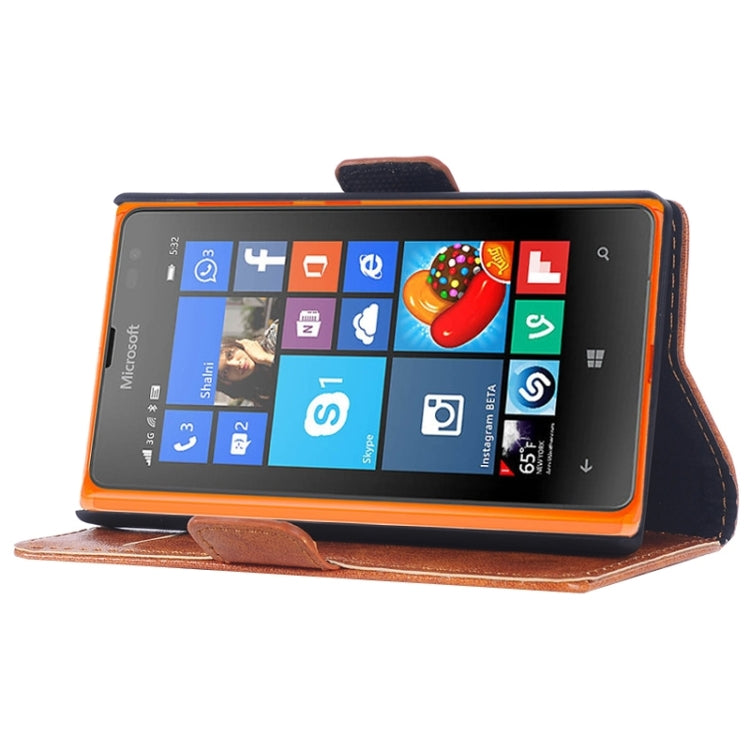 Retro Oil PU Leather Case with Card Slots & Wallet & Holder for Microsoft Lumia 532