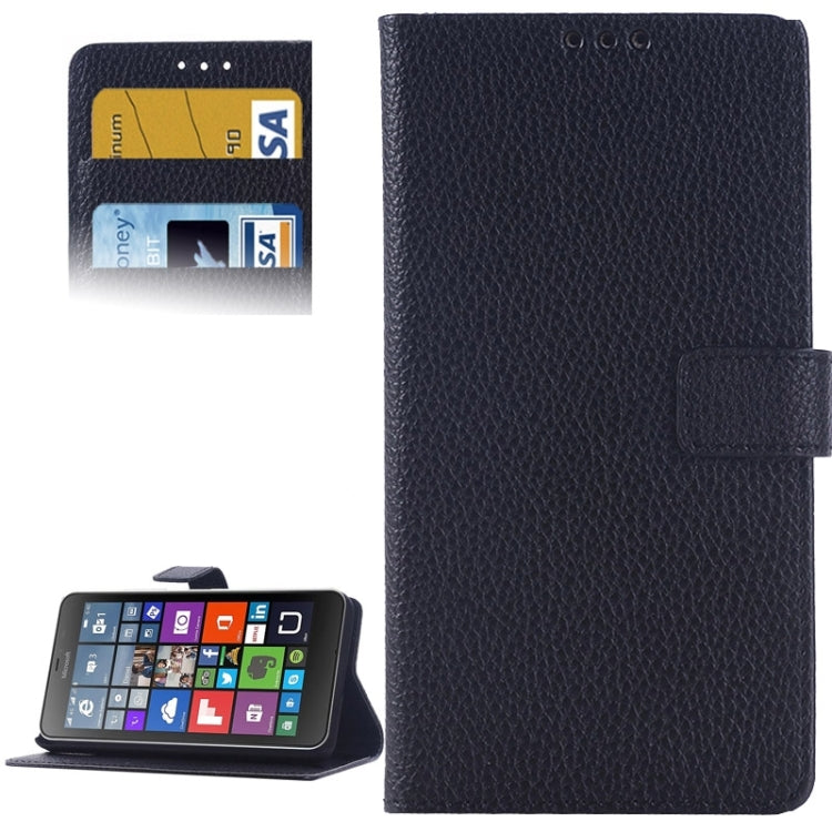 Litchi Texture Flip Leather Case with Holder & Card Slots & Wallet for Microsoft Lumia 640