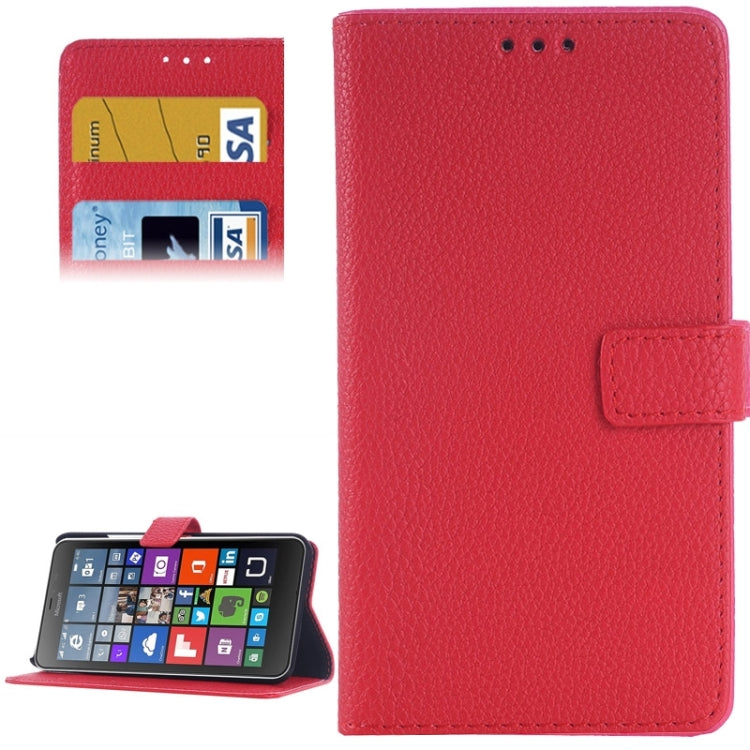 Litchi Texture Flip Leather Case with Holder & Card Slots & Wallet for Microsoft Lumia 640