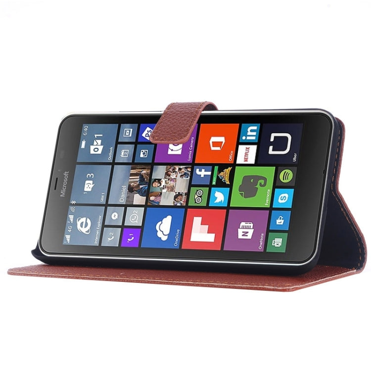 Litchi Texture Flip Leather Case with Holder & Card Slots & Wallet for Microsoft Lumia 640