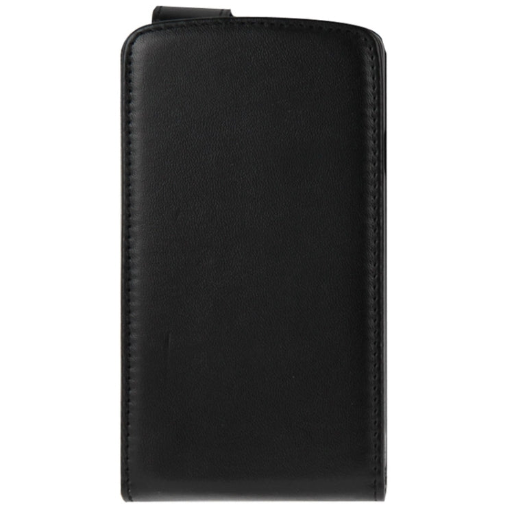 Vertical Flip Magnetic Snap Leather Case for LG Optimus F60(Black)