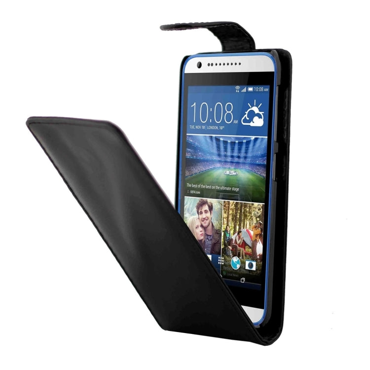Vertical Flip Magnetic Snap Leather Case for HTC Desire 620(Black)
