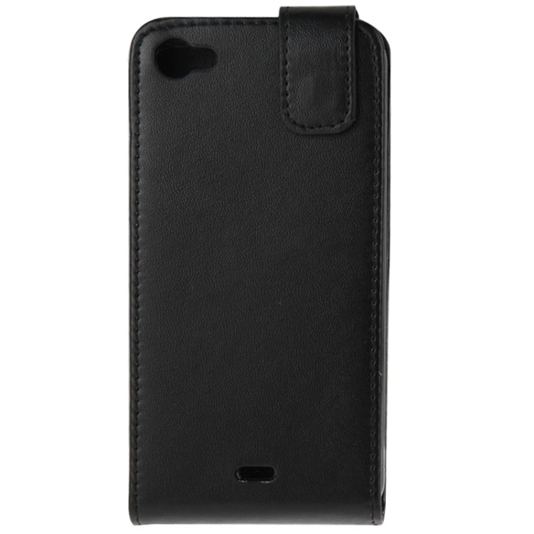 Vertical Flip Magnetic Snap Leather Case for Wiko Jimmy(Black)