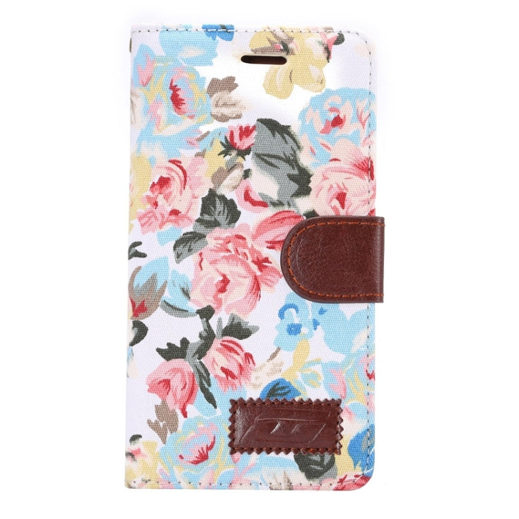 Flower Pattern Leather Case with Holder and Card Slots for Huawei P8