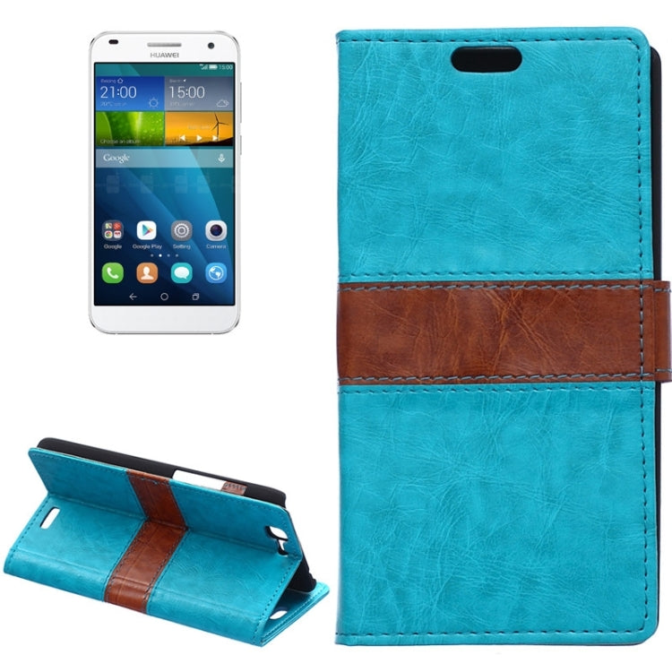 Color Matching Flip Leather Case with Holder & Card Slots & Wallet for Huawei Ascend G7