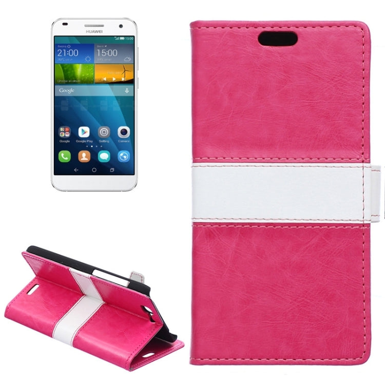 Color Matching Flip Leather Case with Holder & Card Slots & Wallet for Huawei Ascend G7