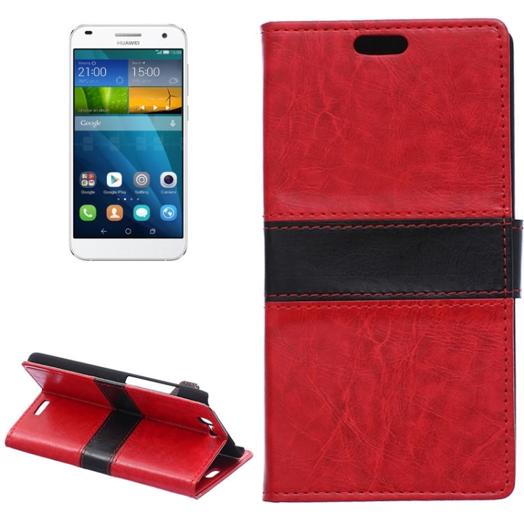 Color Matching Flip Leather Case with Holder & Card Slots & Wallet for Huawei Ascend G7