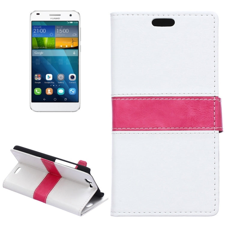 Color Matching Flip Leather Case with Holder & Card Slots & Wallet for Huawei Ascend G7
