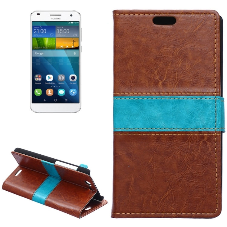 Color Matching Flip Leather Case with Holder & Card Slots & Wallet for Huawei Ascend G7
