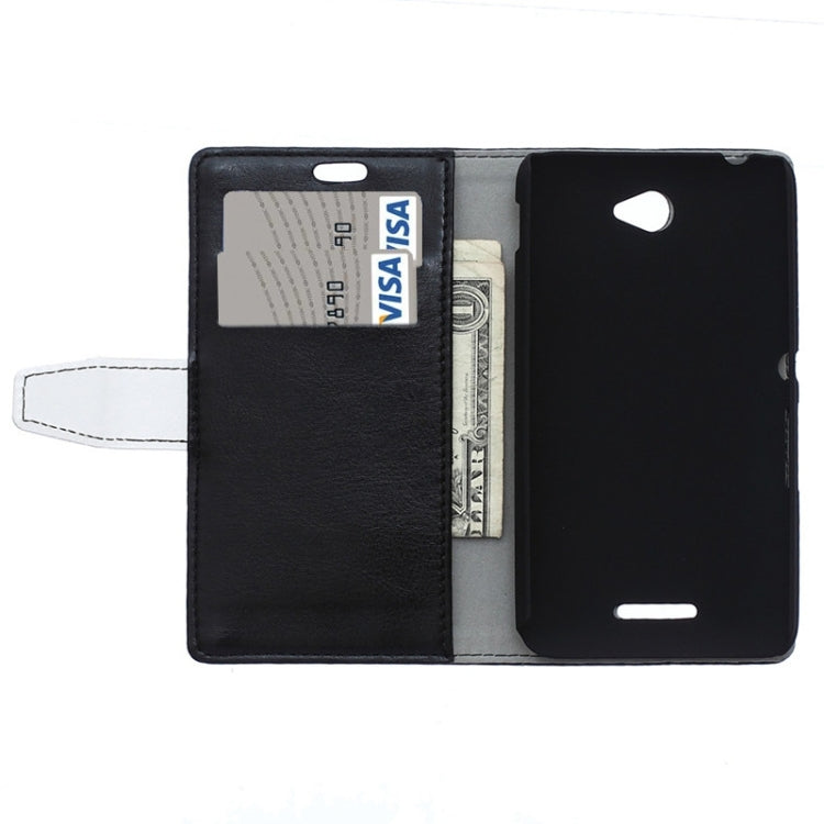 Color Matching Flip Leather Case with Holder & Card Slots & Wallet for Sony Xperia E4