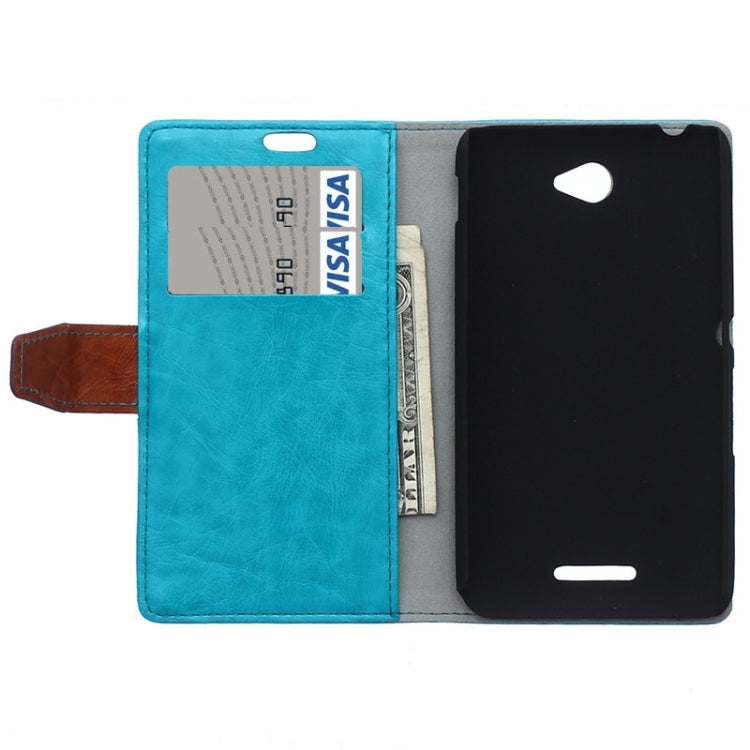 Color Matching Flip Leather Case with Holder & Card Slots & Wallet for Sony Xperia E4